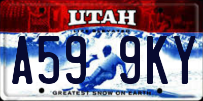 UT license plate A599KY