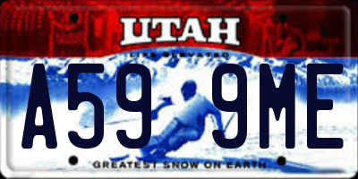 UT license plate A599ME