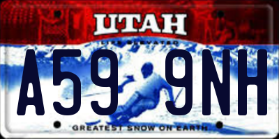 UT license plate A599NH