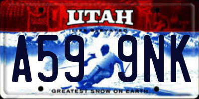 UT license plate A599NK