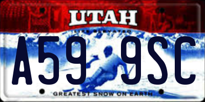 UT license plate A599SC