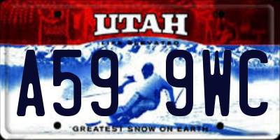 UT license plate A599WC