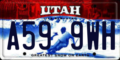 UT license plate A599WH