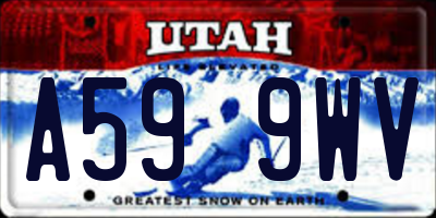 UT license plate A599WV