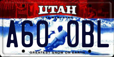 UT license plate A600BL