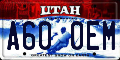 UT license plate A600EM