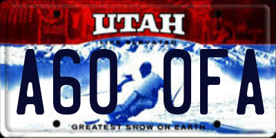 UT license plate A600FA