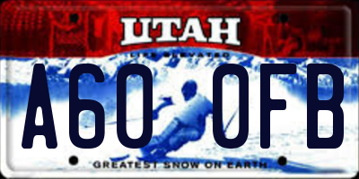 UT license plate A600FB