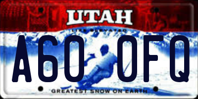UT license plate A600FQ