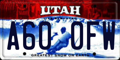 UT license plate A600FW