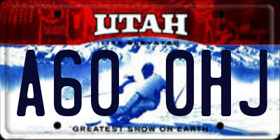 UT license plate A600HJ