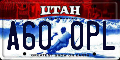 UT license plate A600PL