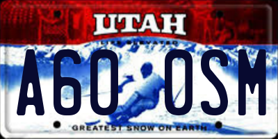 UT license plate A600SM