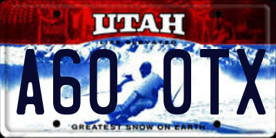 UT license plate A600TX