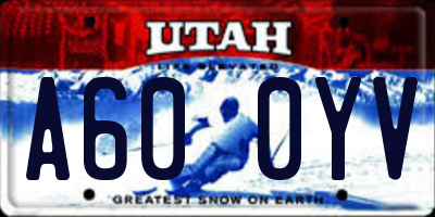 UT license plate A600YV