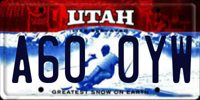 UT license plate A600YW