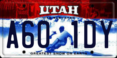 UT license plate A601DY