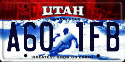 UT license plate A601FB