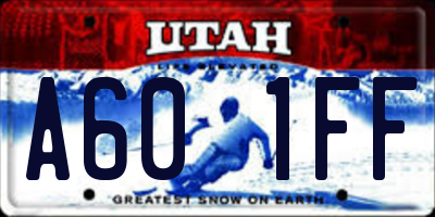 UT license plate A601FF