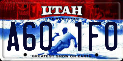 UT license plate A601FO