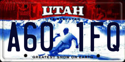 UT license plate A601FQ