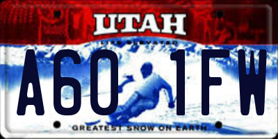 UT license plate A601FW