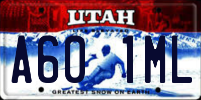 UT license plate A601ML