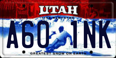 UT license plate A601NK