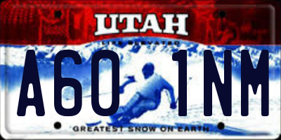 UT license plate A601NM