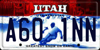 UT license plate A601NN