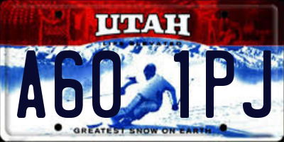 UT license plate A601PJ