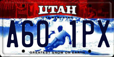UT license plate A601PX