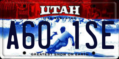 UT license plate A601SE