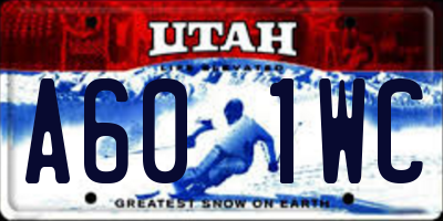 UT license plate A601WC