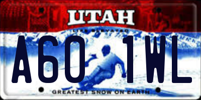 UT license plate A601WL