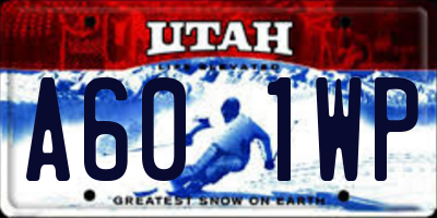 UT license plate A601WP