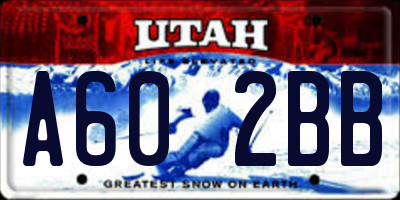 UT license plate A602BB