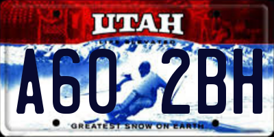 UT license plate A602BH