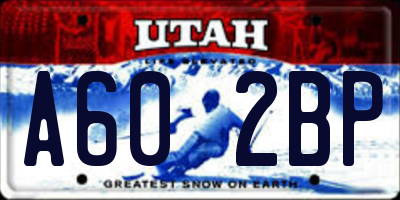 UT license plate A602BP