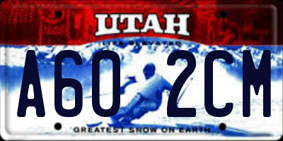 UT license plate A602CM