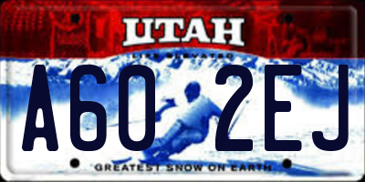 UT license plate A602EJ