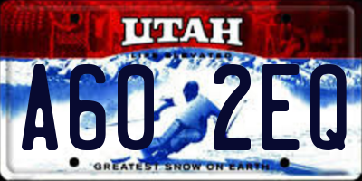 UT license plate A602EQ