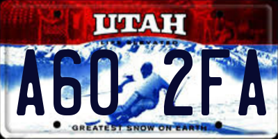 UT license plate A602FA
