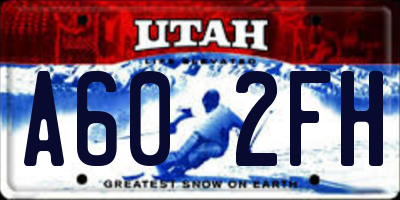 UT license plate A602FH