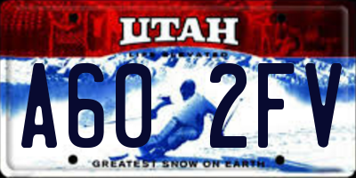 UT license plate A602FV