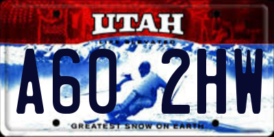 UT license plate A602HW