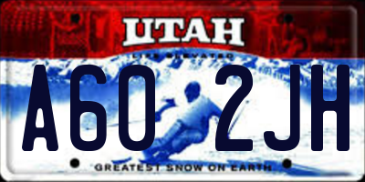 UT license plate A602JH