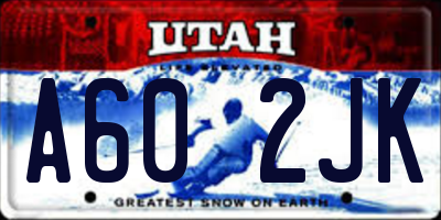 UT license plate A602JK