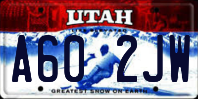 UT license plate A602JW