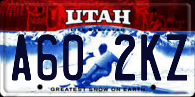 UT license plate A602KZ